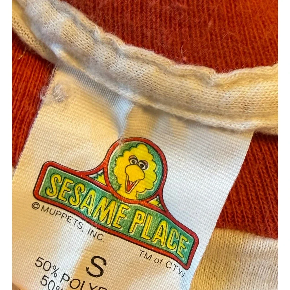 Vintage Sesame Place Big Bird Bert Ernie Ringer T Shirt 3T Toddler‎ USA